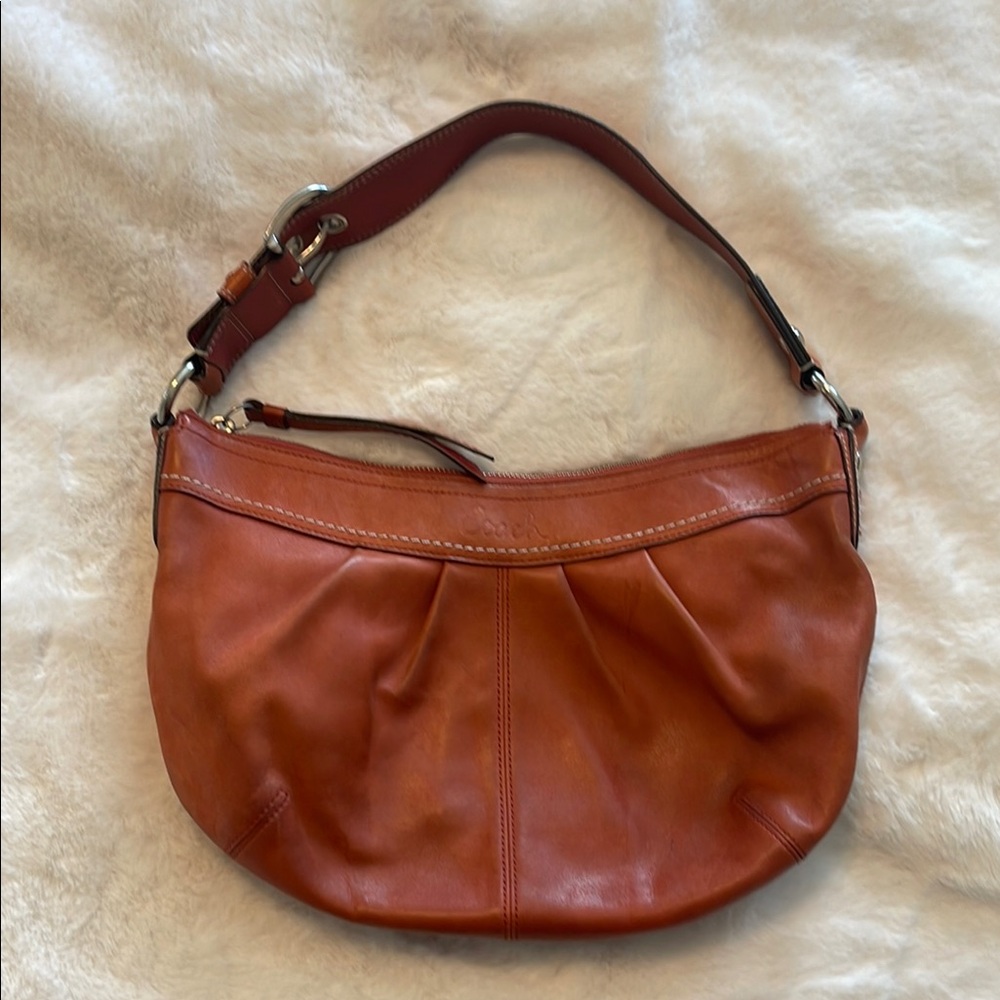 Coach burnt orange hobo bag